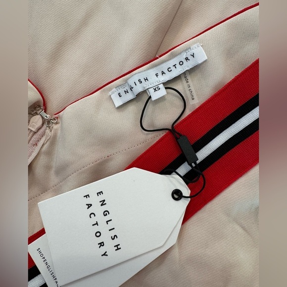 English Factory SLEEVELESS VARSITY STRIPE DRESS IN WHITE Women’s Size XS NWT - Picture 7 of 15